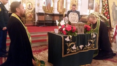 12 сентября в Храм-на-Крови прибыли мощи преподобного Силуана Афонского