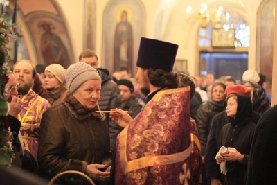 Вечером 8 марта, накануне празднования Обретения главы Иоанна Предтечи состоялось праздничное вечернее Богослужение